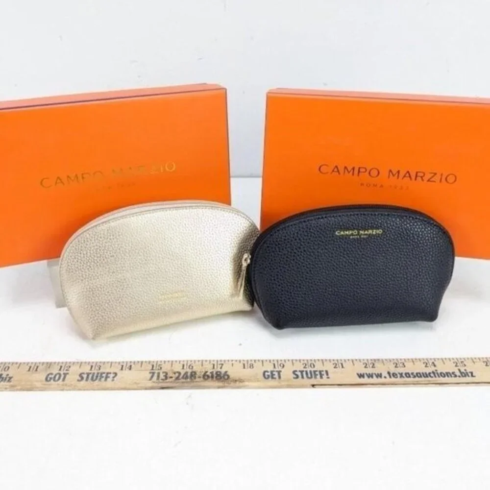 Campo Marzio pebbled Italian Leather Pouch Clutch Makeup Jewelry Handbag